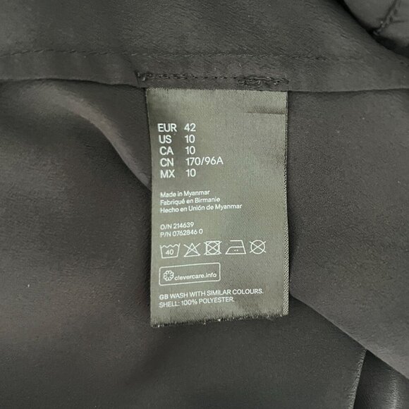 H&M Black V-Neck Button-Up Blouse Size 10 - Picture 11 of 11